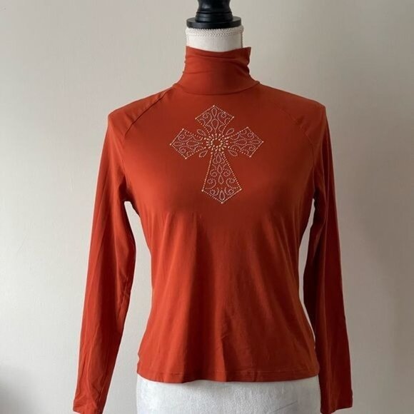 St John Sport By Marie Gray Turtle Neck Long Sleeve Top Size 2 - Picture 5 of 9